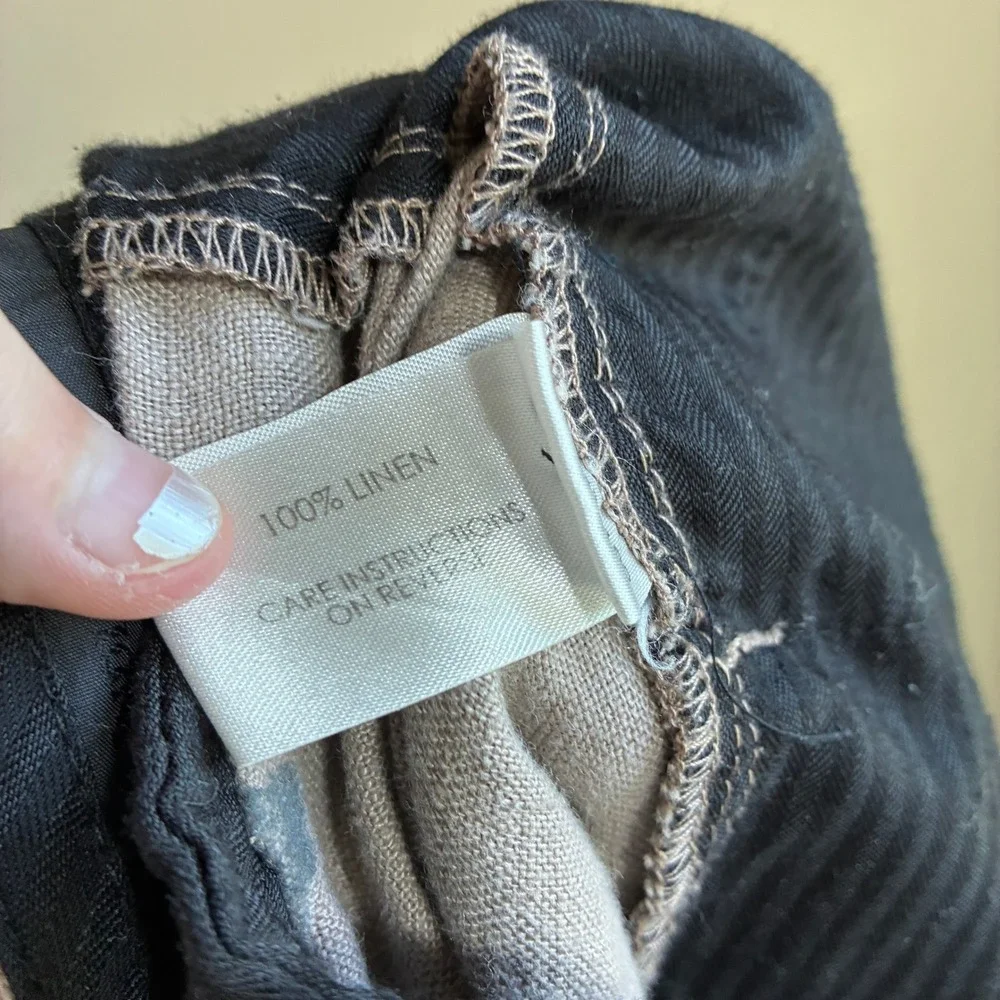 British India Linen Trousers 34 Taupe Mens 100% Linen Relaxed Fit Pants